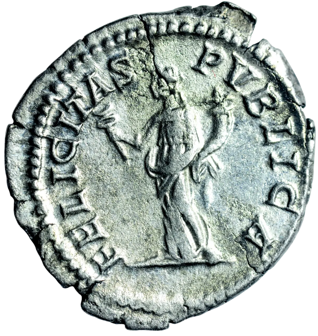 Geta (als Caesar), Denar, Rom, ca. 200–202 n. Chr., FELICITAS PVBLICA image 2