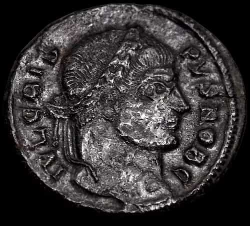 Monnaie romaine en bronze AE3 320–321 ap. J.-C. – Crispus César image 1