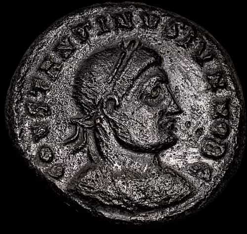 Monnaie romaine en bronze AE3 317–320 ap. J.-C. – Constantin II César image 1