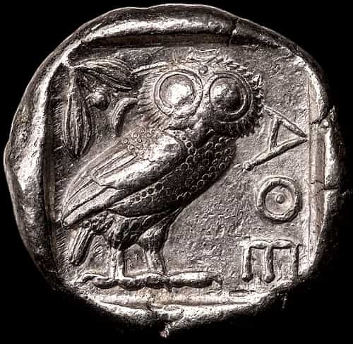 Attische Tetradrachme mit Athene und Eule (454–404 v. Chr.) image 2