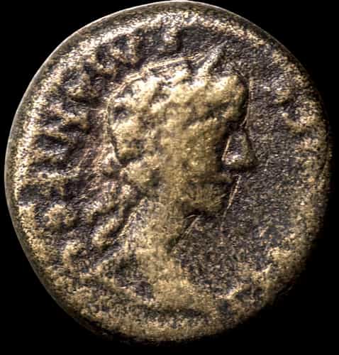 Unbestimmte römische Provinzialbronze mit Doppelporträt, 2. Jh. n. Chr. (Vermutet) image 2