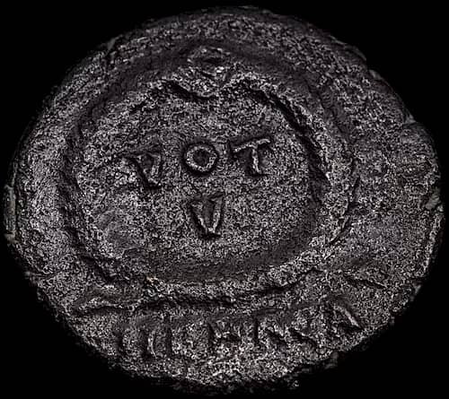 Follis romano in bronzo AE3 363–364 d.C. – Joviano image 2
