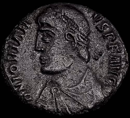 Follis romano in bronzo AE3 363–364 d.C. – Joviano image 1