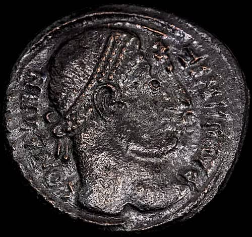 Moneta romana in bronzo AE3 324–330 d.C. – Costantino il Grande image 1