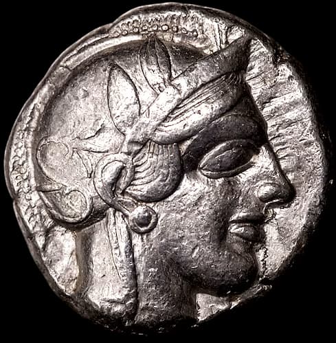 Attische Tetradrachme mit Athene und Eule (454–404 v. Chr.) 1