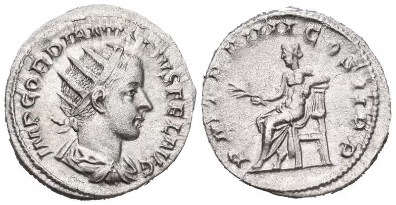Gordian III, 238–244 n. Chr. Silber-Antoninian