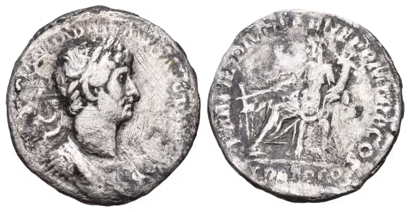 Römischer Silberdenar – Hadrian (117–138 n. Chr.), Fortuna Reduci