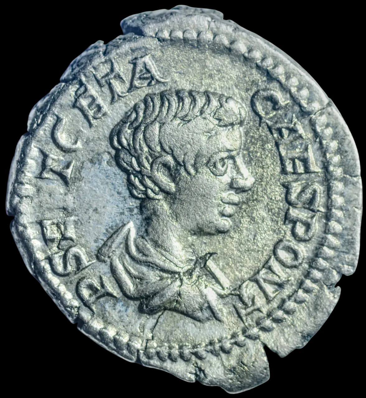 Geta (as Caesar), Denarius, Rome, c. AD 200–202, FELICITAS PVBLICA