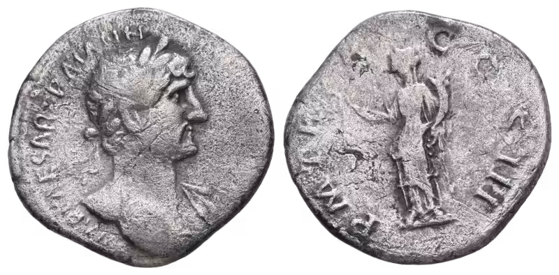 Römischer Silberdenar – Hadrian (117–138 n. Chr.), Pax